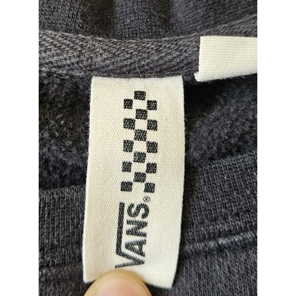 Vans Sweatshirt Womens Large Black Long Sleeve Pullover Checker Sleeve - Picture 4 of 13